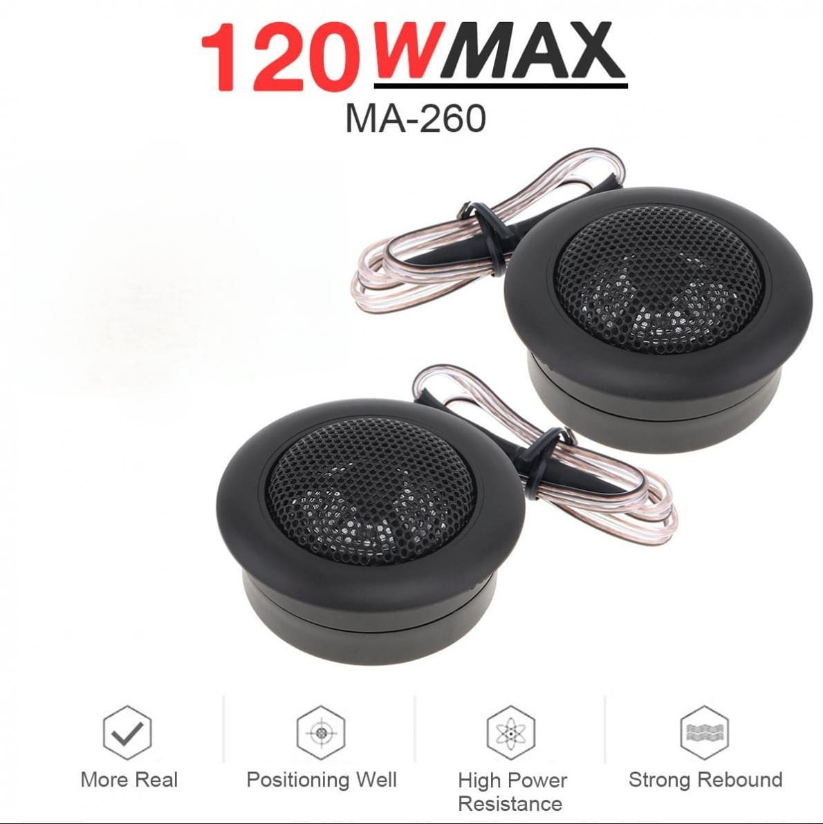 Tiaoping Speaker Tweeter Mobil 2 Inch HiFi Strong Rebound 120W - MA-260 Gambar produk Tiaoping Speaker Tweeter Mobil 2 Inch HiFi Strong Rebound 120W - MA-260