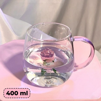 LAZZY Cangkir Kopi Kaca Tahan Panas Duck Aesthetic Mug 400ml - L400