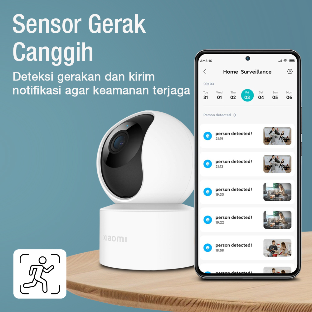 Gambar produk Xiaomi Kamera CCTV Smart Google Home Alexa 360 Rotation Full HD - C200