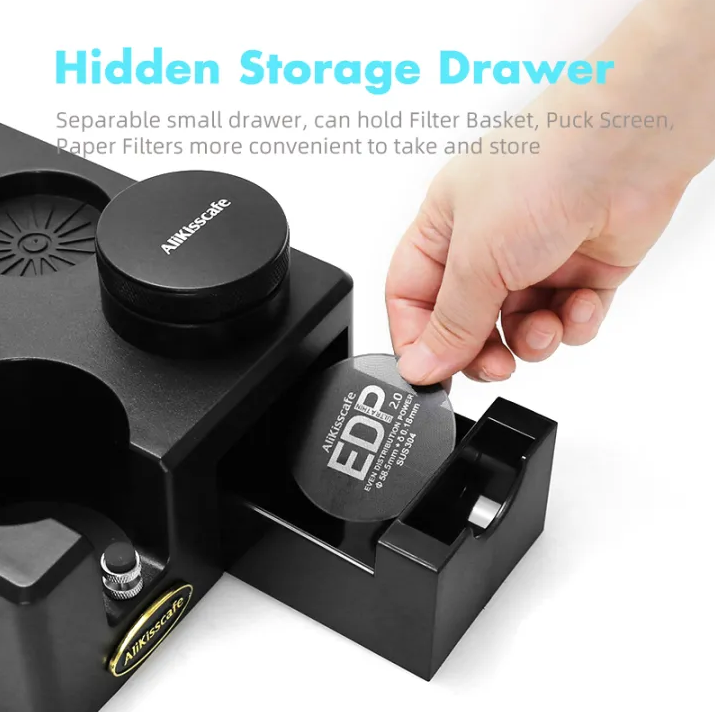 Gambar produk ALIKISSCAFE Coffee Tamper Station Espresso Portafilter 178x178x76mm - AK-324