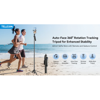 Gambar produk TELESIN Tripod HP Kamera Auto Tracking with Bluetooth Remote - P3-MS-03