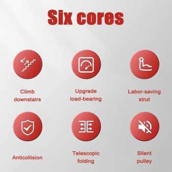 Gambar produk HAOTOOLS Troli Barang Lipat Foldable Trolley Cart Telescopic 3 Wheels - HT-25