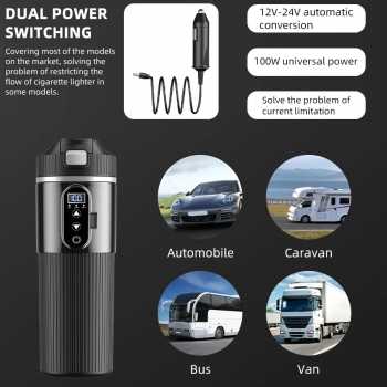 Gambar produk JAISUNG Botol Minum Termos Elektrik Adjustable Car Plug 100W 500ml - JS-50