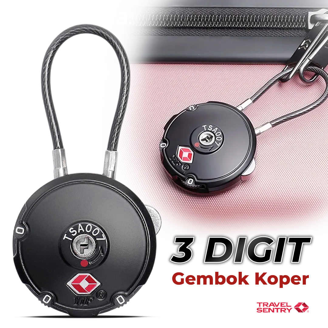 YiF Gembok Koper Angka 3 Digit Password TSA Lock Suitcase Luggage - TSA007 Gambar produk YiF Gembok Koper Angka 3 Digit Password TSA Lock Suitcase Luggage - TSA007
