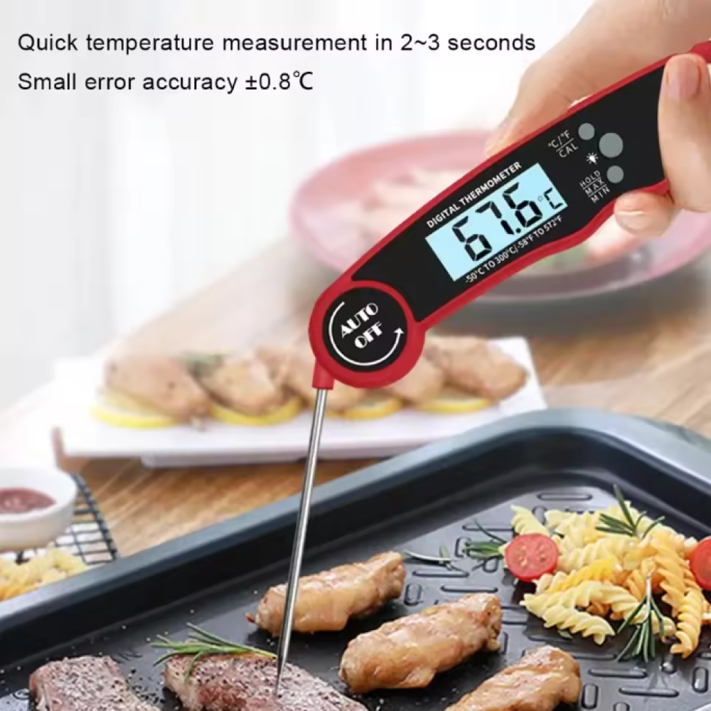CANAMEK Termometer Makanan Digital Daging Kopi Susu Foldable - DTH138 Gambar produk CANAMEK Termometer Makanan Digital Daging Kopi Susu Foldable - DTH138