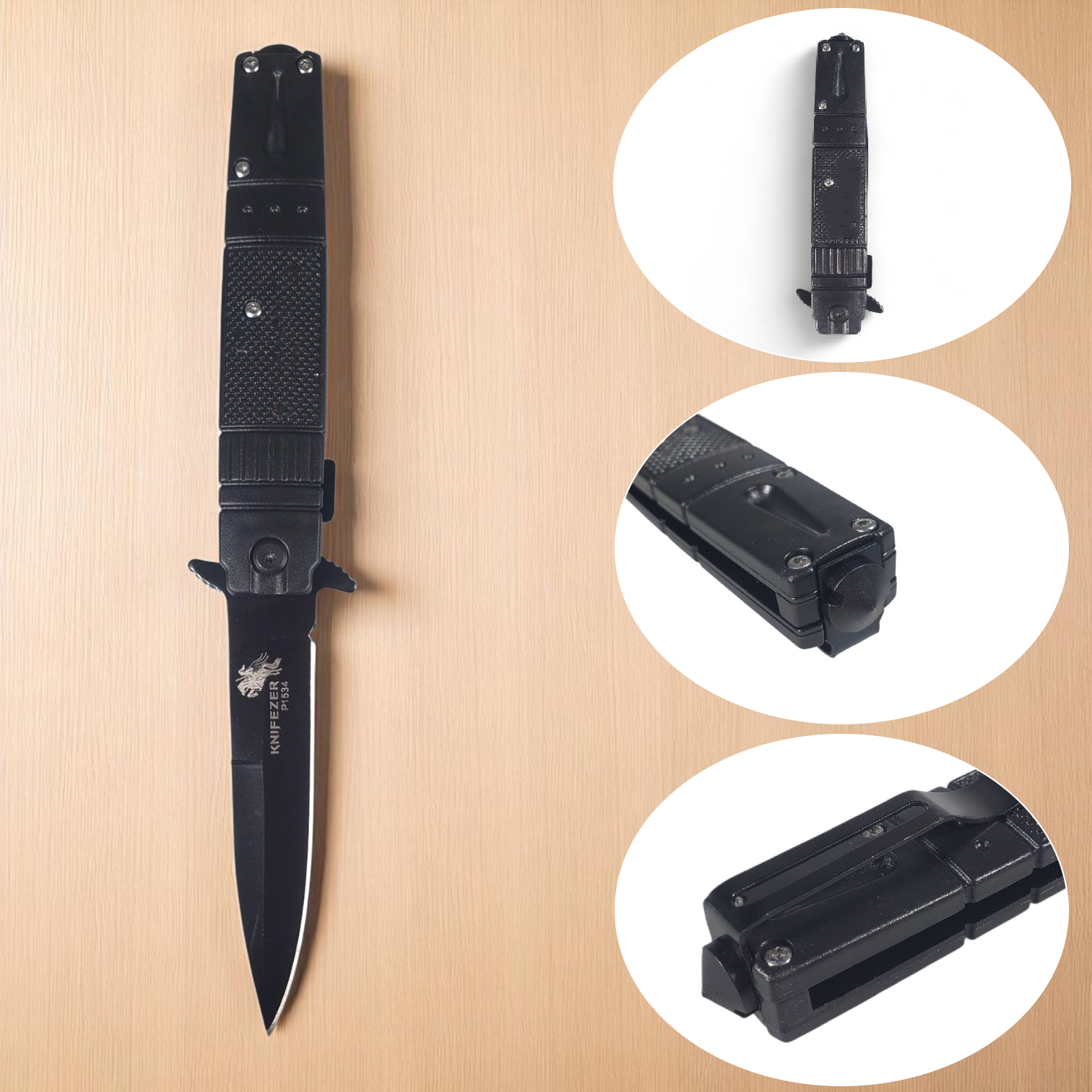 KNIFEZER Pisau Lipat Berburu Survival Tactical Knife 22cm - P1534 Gambar produk KNIFEZER Pisau Lipat Berburu Survival Tactical Knife 22cm - P1534
