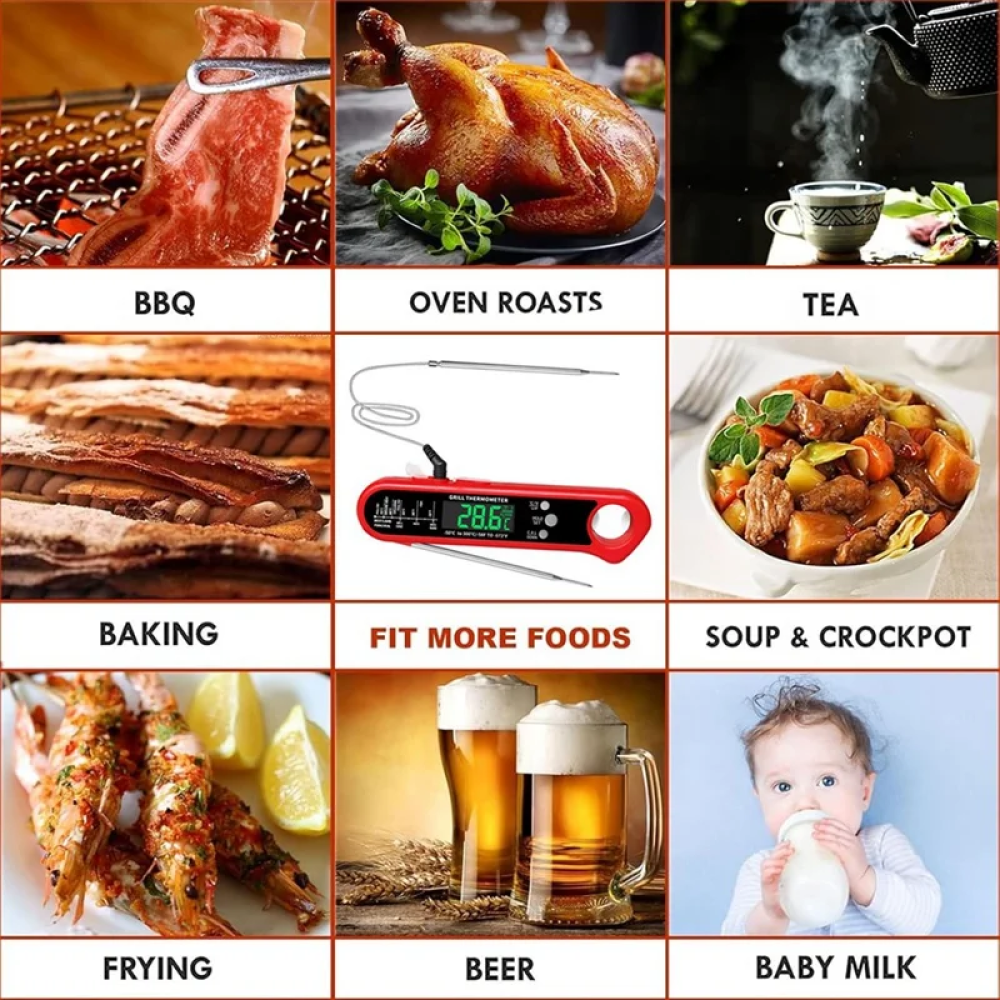 KKMOON Termometer Makanan Digital Daging Kopi Susu Dual Probe - B97A Gambar produk KKMOON Termometer Makanan Digital Daging Kopi Susu Dual Probe - B97A