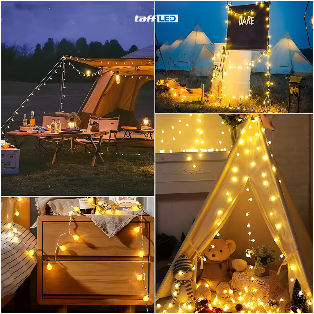 TaffLED Lampu Hias Gantung String Lights Model Bohlam with Battery - ZYD0931 Gambar produk TaffLED Lampu Hias Gantung String Lights Model Bohlam with Battery - ZYD0931