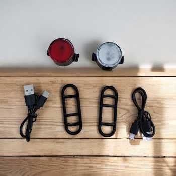 Gambar produk LIDS Lampu Sepeda Depan Belakang LED Rechargeable Waterproof 1 Set - ZH-068