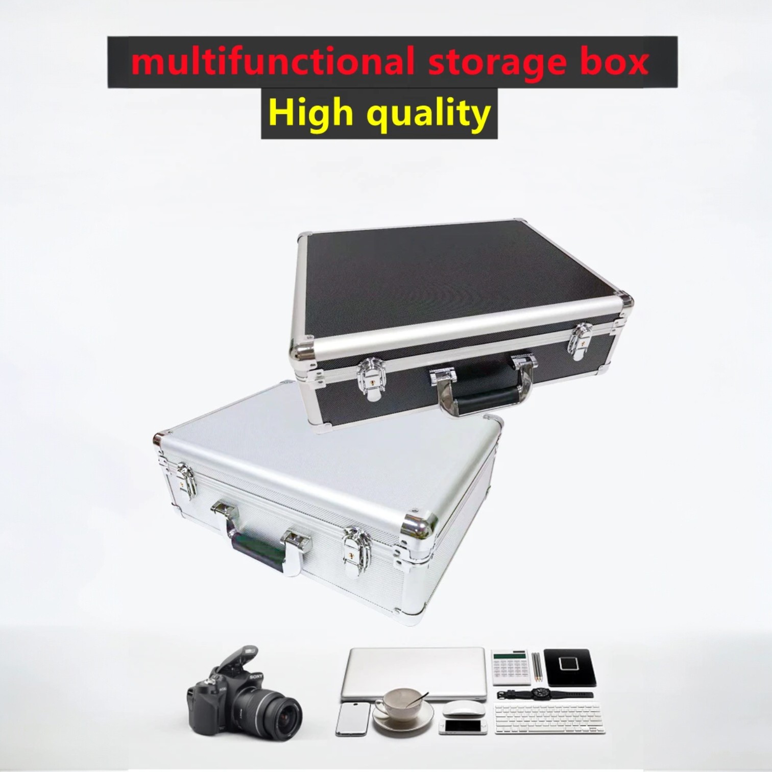 Gambar produk DUTRIEUX Tas Koper Penyimpanan Barang Toolbox Hard Case Aluminium 37x28x8cm - DT-56