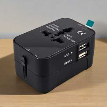 Gambar produk LENCENT Universal Travel Adaptor Multi Port USB Type A UK EU USA 2.1A - HHT202