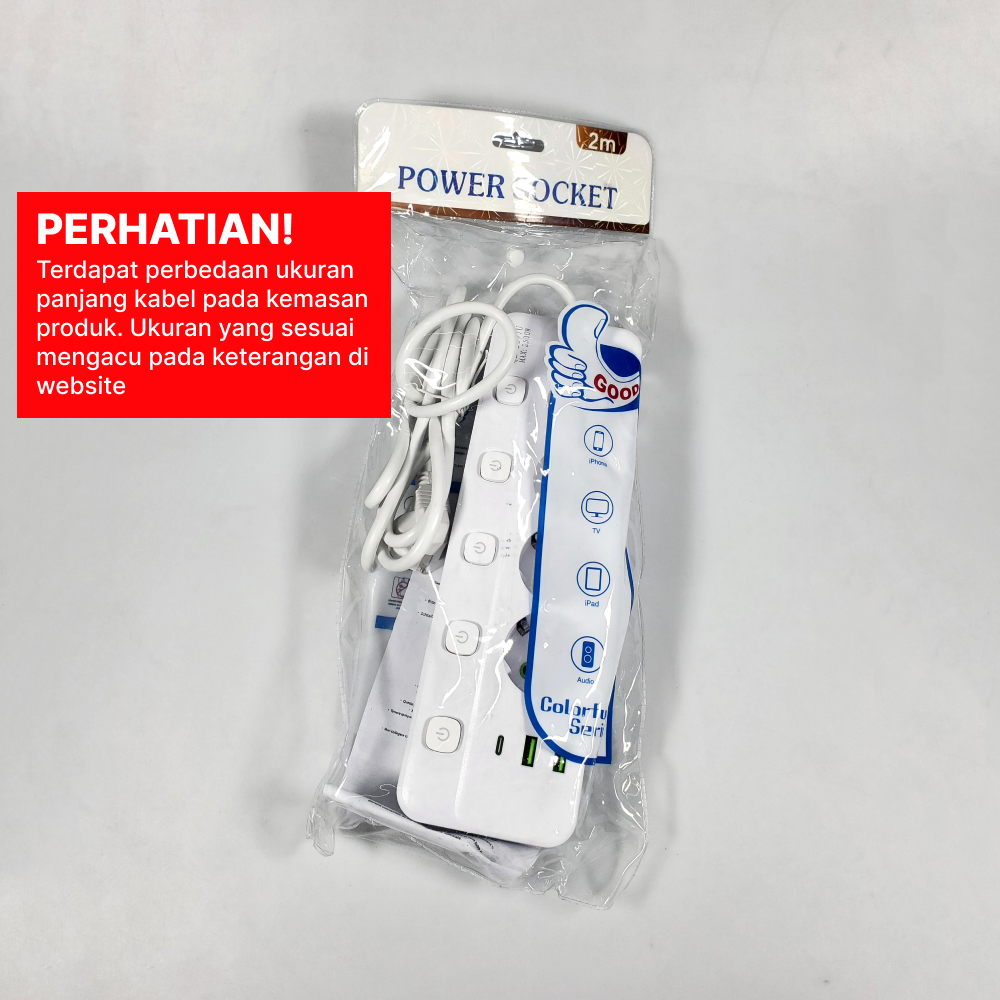 QIAOLIAN Stop Kontak Kabel USB Type C 10A 250V 2500W 1.8 M 4 Lubang - QL-1097U Gambar produk QIAOLIAN Stop Kontak Kabel USB Type C 10A 250V 2500W 1.8 M 4 Lubang - QL-1097U