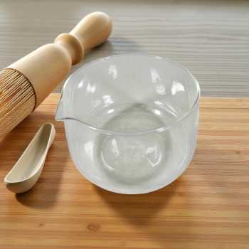 Gambar produk OYCHA Mangkuk Teh Chawan Kaca Transparent Japanese Matcha Bowl Large Belly - OY-12