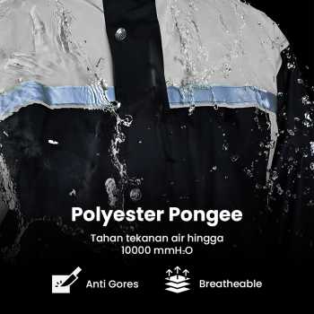 Gambar produk Keyru Jas Hujan Setelan Motor Polyester Pongee Waterproof Raincoat M - ZY-8118