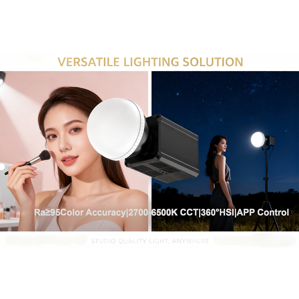 Gambar produk LIYADI Lampu Studio Fotografi COB LED RGBW 24 Mode 10000mAh 100W - ND100