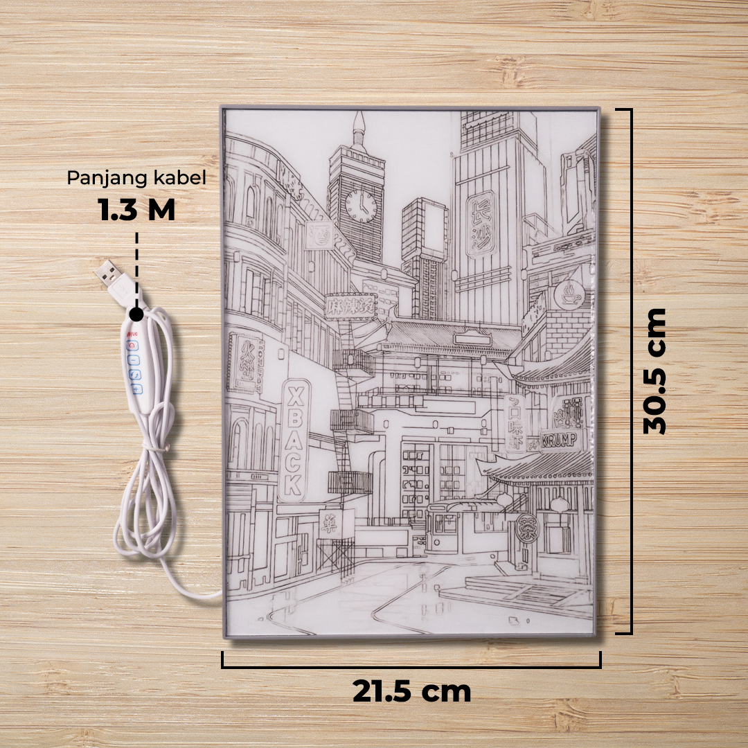 Gambar produk YORYZENG Lampu Meja Hias Lukisan 3in1 Color LED USB 30.5cm Changsha City - YY31