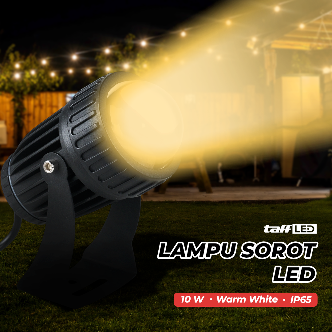 TaffLED Lampu Sorot LED Outdoor Spotlight Beam Waterproof Warm White 10W - YY3 Gambar produk TaffLED Lampu Sorot LED Outdoor Spotlight Beam Waterproof Warm White 10W - YY3