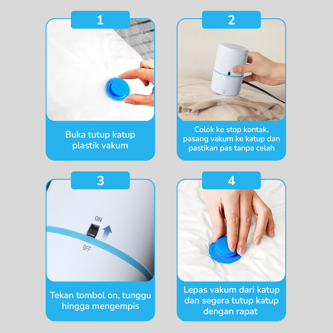 MAXIMA Pompa Vakum Baju Elektrik Vacuum Bag Pump EU Plug - GR-202 Gambar produk MAXIMA Pompa Vakum Baju Elektrik Vacuum Bag Pump EU Plug - GR-202