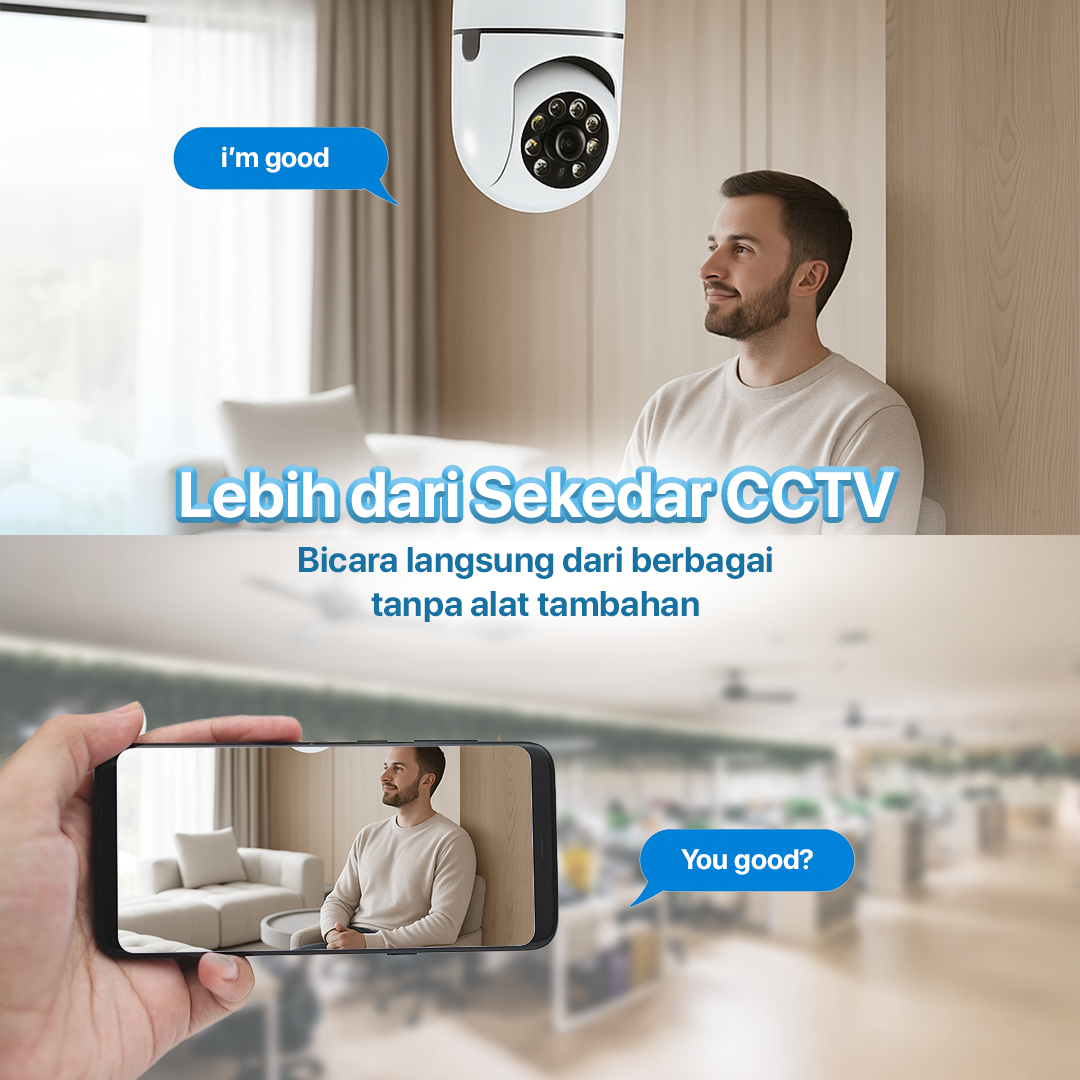 Yunyi CCTV IP Camera 1MP 1080P E27 Wireless Dual Light IR Sensor - YY012 Gambar produk Yunyi CCTV IP Camera 1MP 1080P E27 Wireless Dual Light IR Sensor - YY012