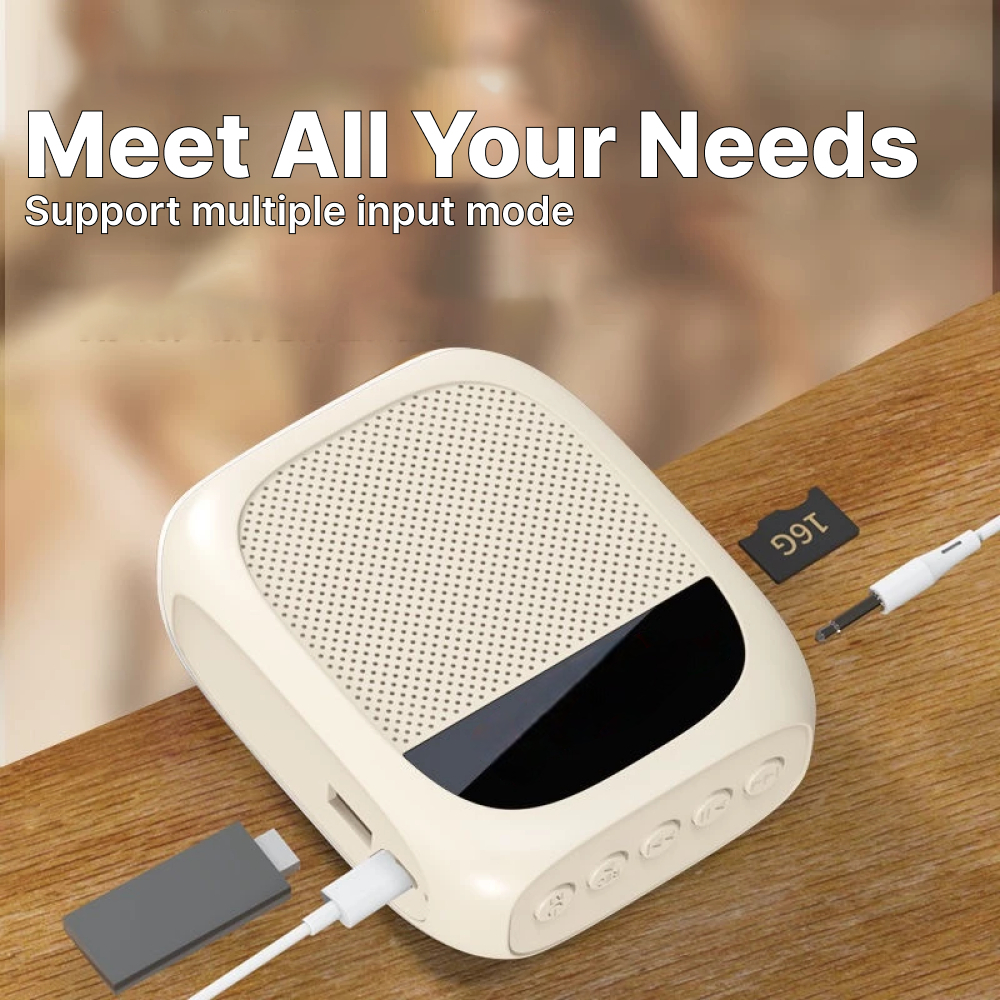 Little Bee Speaker Pinggang Bluetooth Voice Amplifier LED with Display - YW-166U Gambar produk Little Bee Speaker Pinggang Bluetooth Voice Amplifier LED with Display - YW-166U