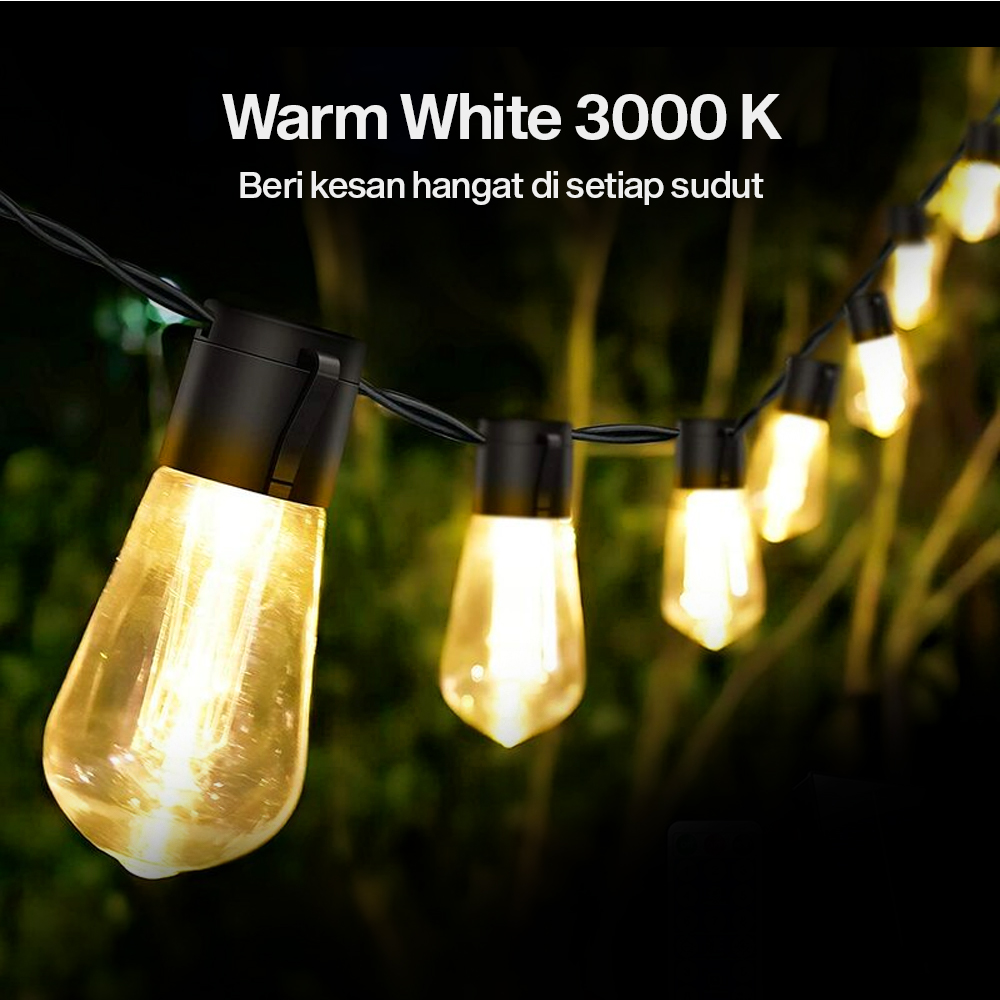 SAMNET Lampu Hias String Lights Solar Panel 20 LED 5M - DC44 Gambar produk SAMNET Lampu Hias String Lights Solar Panel 20 LED 5M - DC44