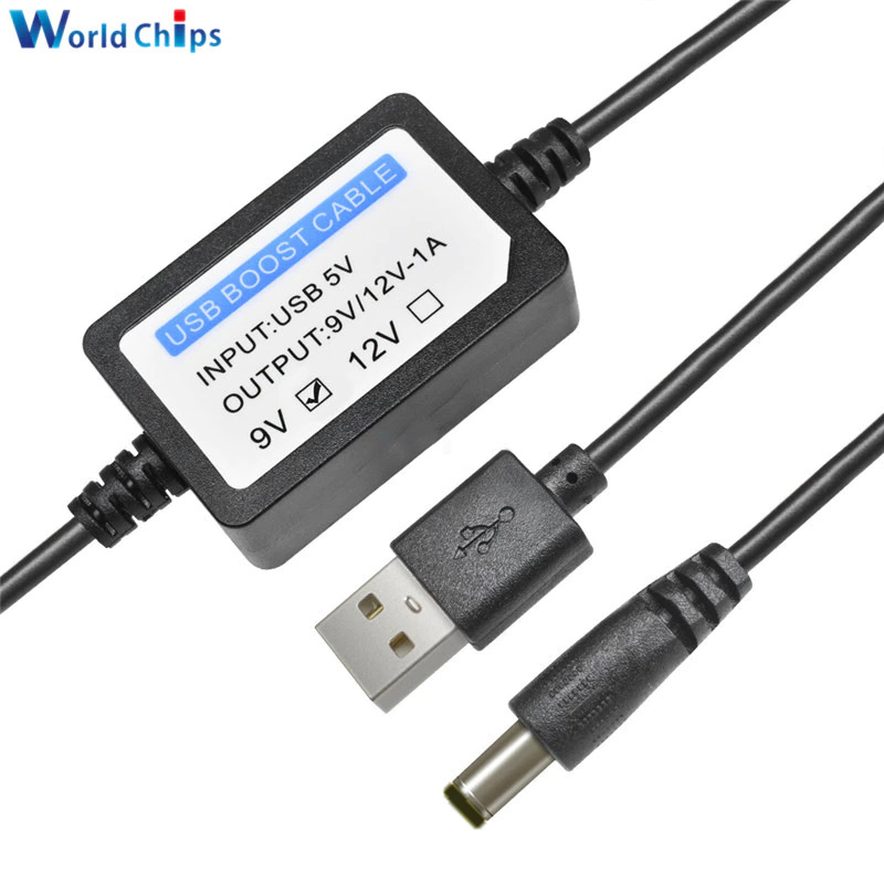 Gambar produk WorldChips Kabel USB Power Boost Step Up 5V to 9V 1A 2.1x5.5mm - TQ5