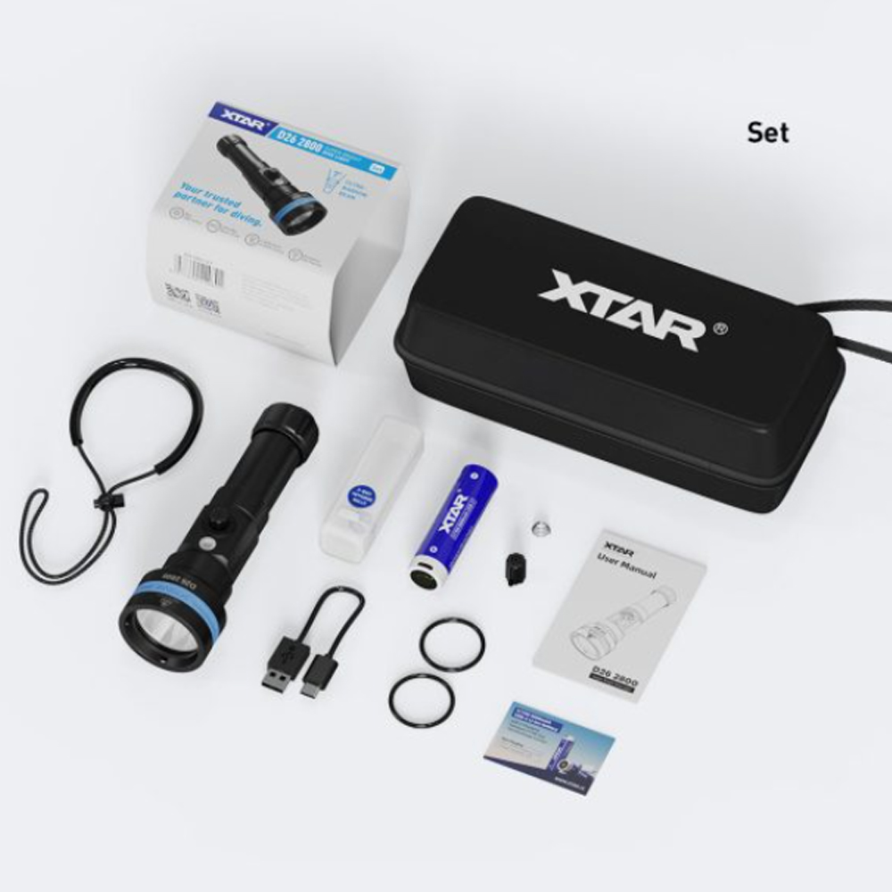 Gambar produk XTAR Senter Selam Diving Flashlight LED High Beam IPX8 2800 Lumens - D26 2800