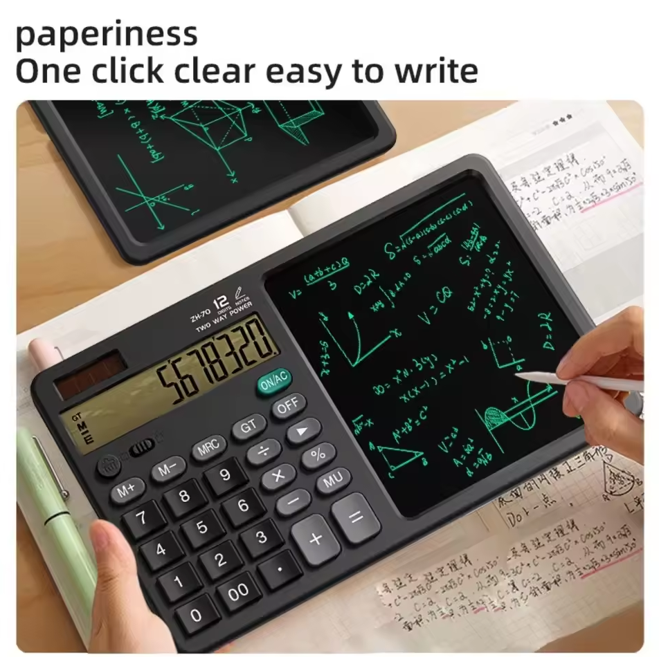 SIOPEN Kalkulator Tablet Multifungsi 2in1 LCD Writing Pad 12 Digits - ZH70 Gambar produk SIOPEN Kalkulator Tablet Multifungsi 2in1 LCD Writing Pad 12 Digits - ZH70