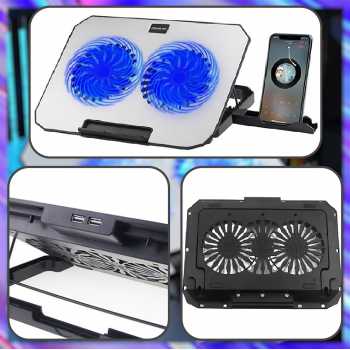 Gambar produk GIVECOOL Cooling Pad Laptop Gaming Kipas Pendingin 2 Fans 17 Inch - N22