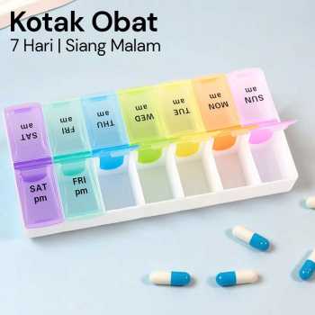 FirstDay Kotak Obat 7 Hari Siang Malam Medicine Tablet Capsule Storage - FD7