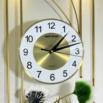 Gambar produk TaffHOME Jam Dinding Aesthetic Ginkgo Biloba Iron Silent Clock 72cm - M2127