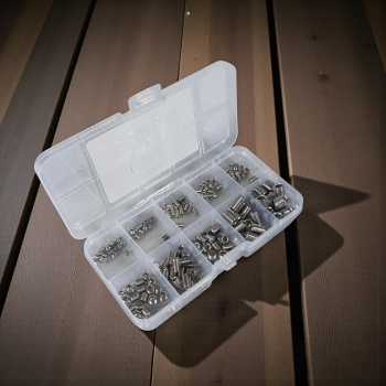 Taffware Set Baut L Tanam Sekrup Soket Hex M3-M8 Headless 200 PCS - A2-70