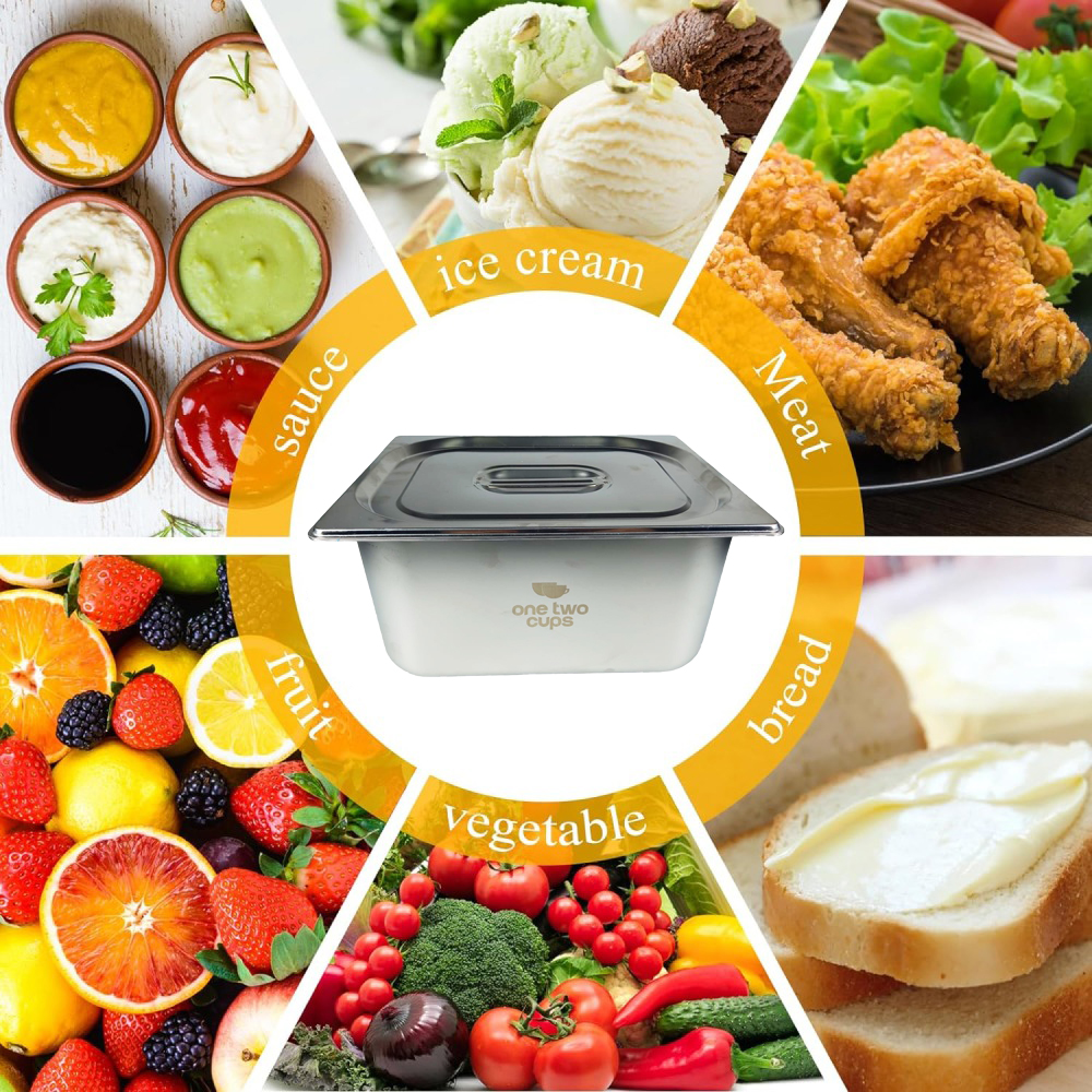 Gambar produk One Two Cups Food Pan Stainless Steel Wadah Makanan dengan Tutup 1/2x15cm - SP215