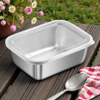MEXICH Kotak Makan Keeping Box Stainless 201 13.5x10.5x5.8cm with Lid - MX65