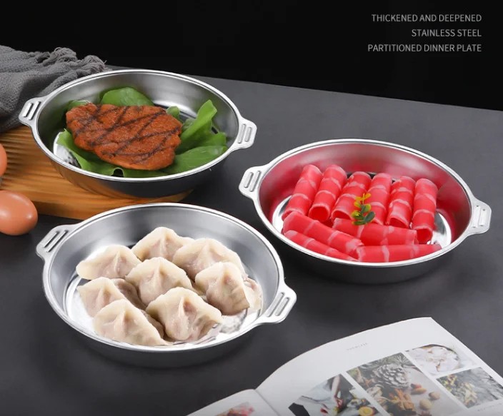 Aihogard Loyang Nampan Bulat Baking Pan Stainless Steel 410 26x18x4cm - AG55 Gambar produk Aihogard Loyang Nampan Bulat Baking Pan Stainless Steel 410 26x18x4cm - AG55