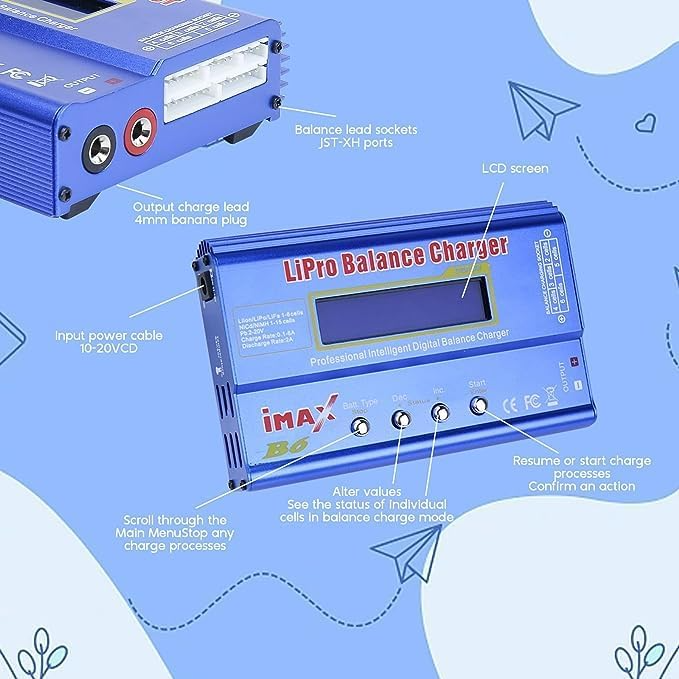 Gambar produk IMAX B6 Charger Baterai Drone Li-Po Li-ion Li-Fe Ni-Cd Polymer LCD 80W