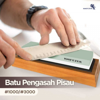 Gambar produk KNIFEZER Glitzy Batu Pengasah Pisau Whetstone Knife Sharpener 1000/3000 - Wkss-02