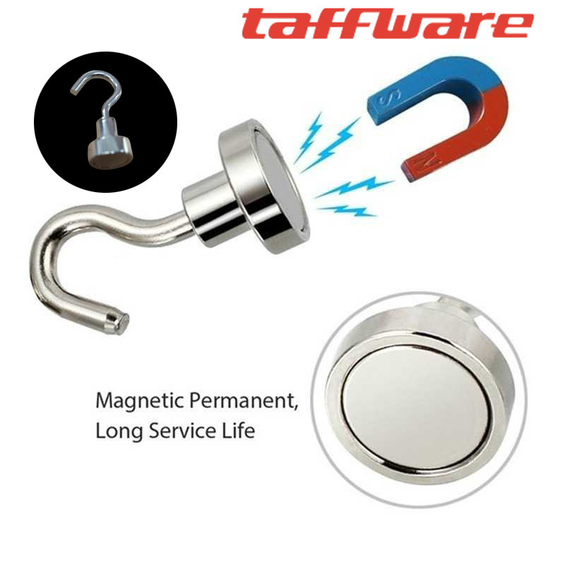 Taffware Magnet Gantungan Hook Strong Neodymium N30 12mm 8 PCS - D12 Gambar produk Taffware Magnet Gantungan Hook Strong Neodymium N30 12mm 8 PCS - D12