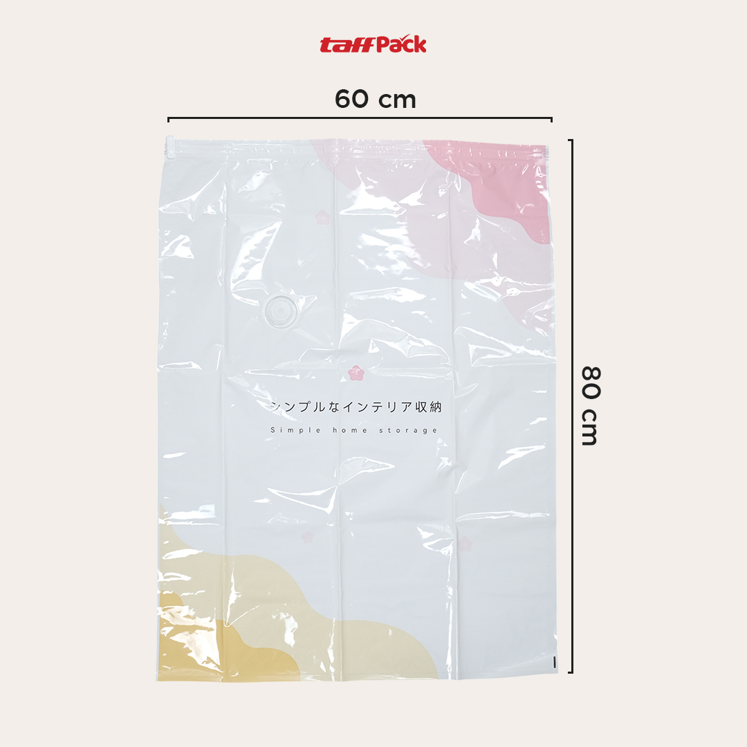 Gambar produk TaffPACK Kantong Plastik Vakum Pakaian Multifungsi Vacuum Bag 1 PCS 80x60cm - FL2