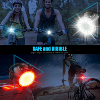 LIDS Lampu Sepeda Depan Belakang LED Rechargeable Waterproof 1 Set - XA-325