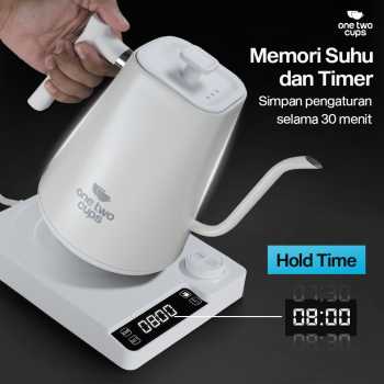 Gambar produk One Two Cups Teko Listrik Kopi Pemanas Air Leher Angsa 1200W 1L - KT10 PRO