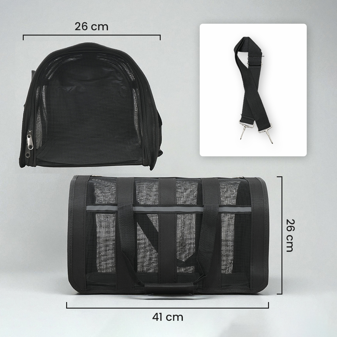 MEISU Tas Kandang Anjing Kucing Breathable Pet Carrier Bag 41x26x26cm - MS50 Gambar produk MEISU Tas Kandang Anjing Kucing Breathable Pet Carrier Bag 41x26x26cm - MS50