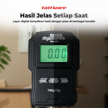 Gambar produk Taffware Digipounds Timbangan Koper Tas Digital Scale 75kg 0.01kg - WH-A27