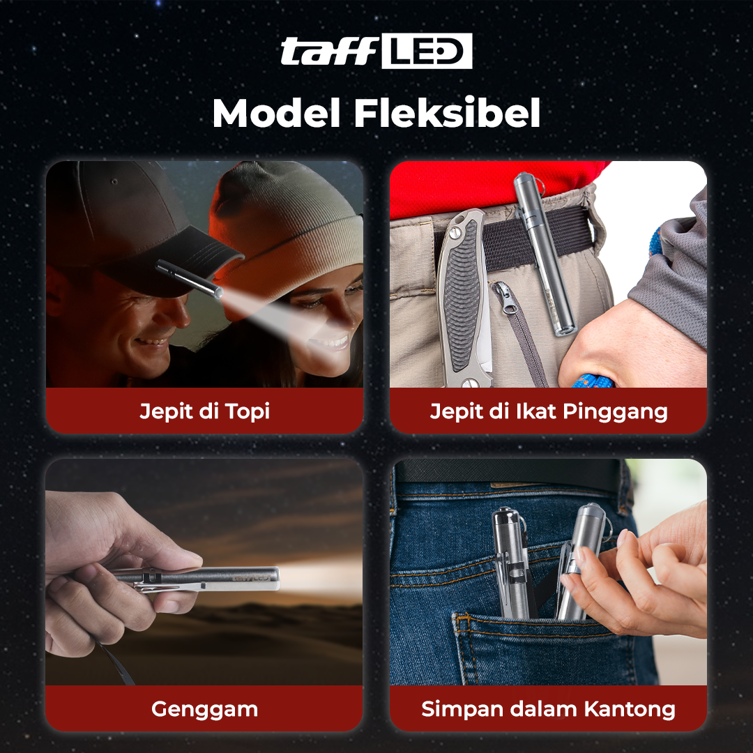 TaffLED Senter LED Mini Flashlight CREE XML - Mini 865 Gambar produk TaffLED Senter LED Mini Flashlight CREE XML - Mini 865