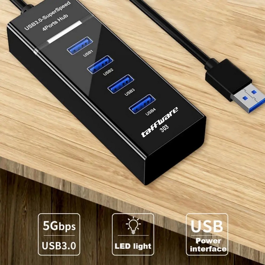 Gambar produk Taffware USB Hub High Speed 4 Ports 3.0 5Gbps - 303