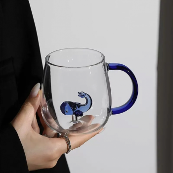 Gambar produk LAZZY Cangkir Kopi Kaca Tahan Panas Duck Aesthetic Mug 400ml Whale - L400