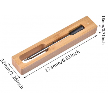 Gambar produk TAKA Termometer Makanan Digital Daging BBQ Bluetooth Wooden 1 Probe - TY510