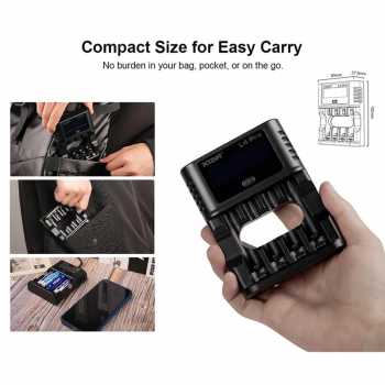 Gambar produk XTAR Charger Baterai 4 Slot AA AAA 1.5V Li-Ion 1.2V Ni-MH LCD Type C - L4 PRO KT