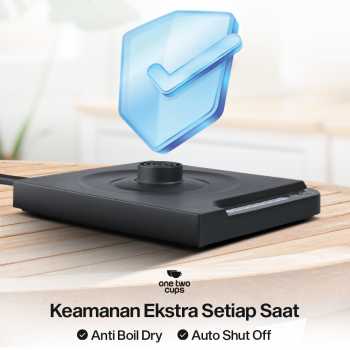 Gambar produk One Two Cups Teko Listrik Kopi Pemanas Air Heater Display 1000W 1L - HR-462