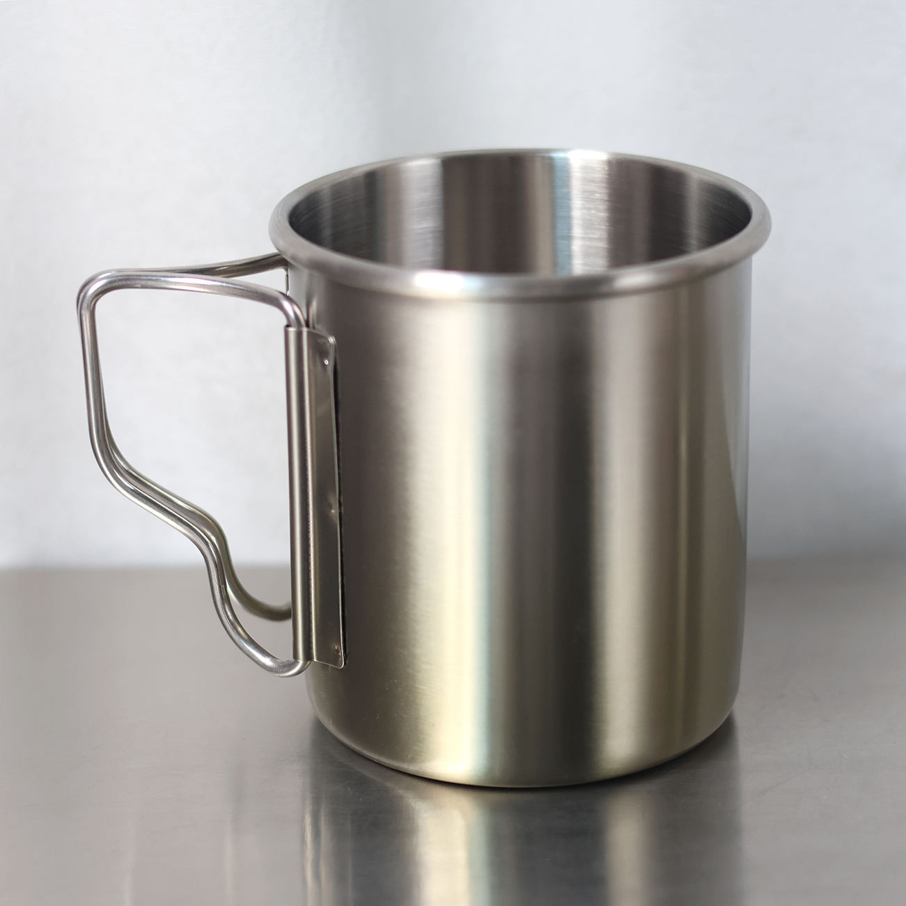 Gambar produk MyTrip Gelas Cangkir Kopi Gagang Lipat Camping Mug Stainless 304 470ml - INU175